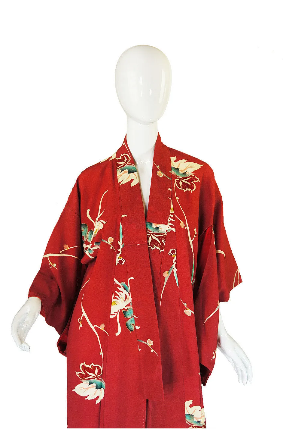 1930s Hand Painted Silk Crepe Kimono