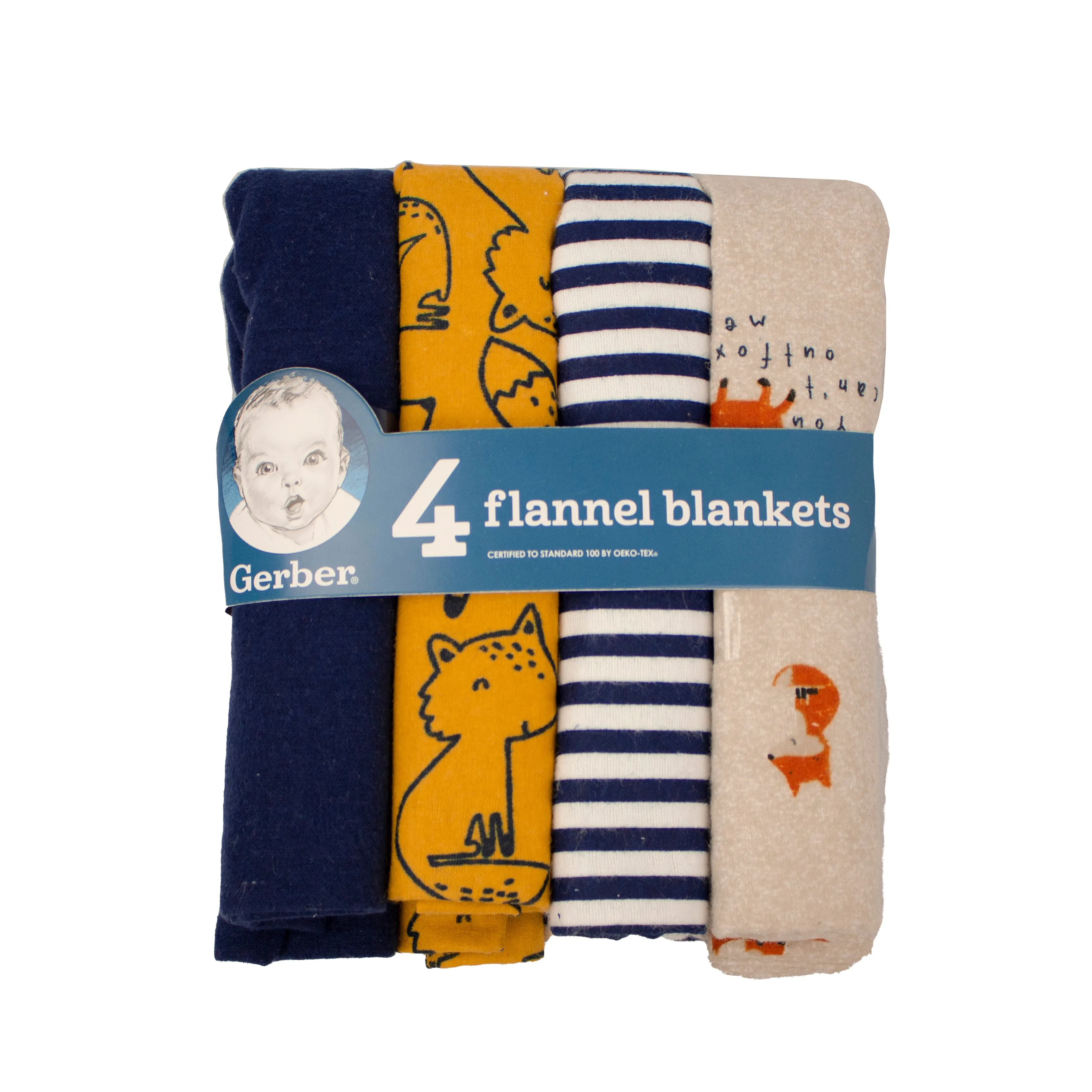 4 Pack Boys Fox Flannel Receiving Blanket 218104320B03OSZ