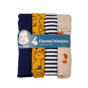 4 Pack Boys Fox Flannel Receiving Blanket 218104320B03OSZ