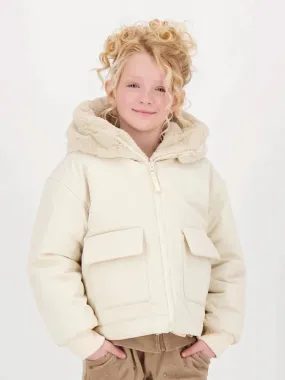 Angels Face Girls Cathleen Reversible Hooded Coat in Beige