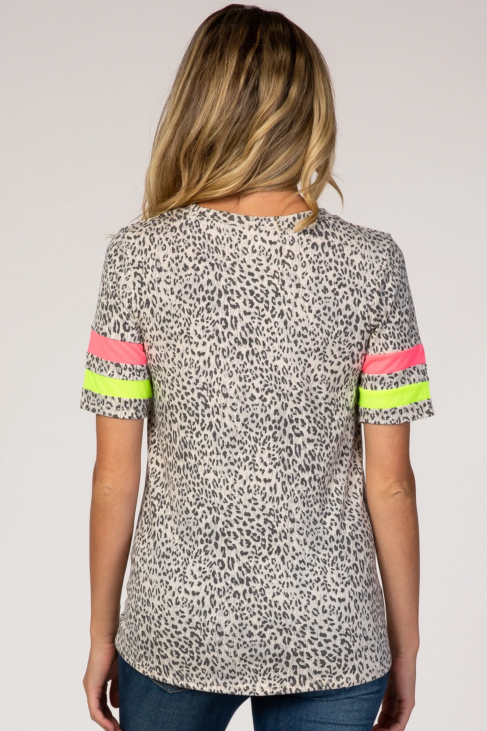 Animal Print Short Sleeve Maternity Tee