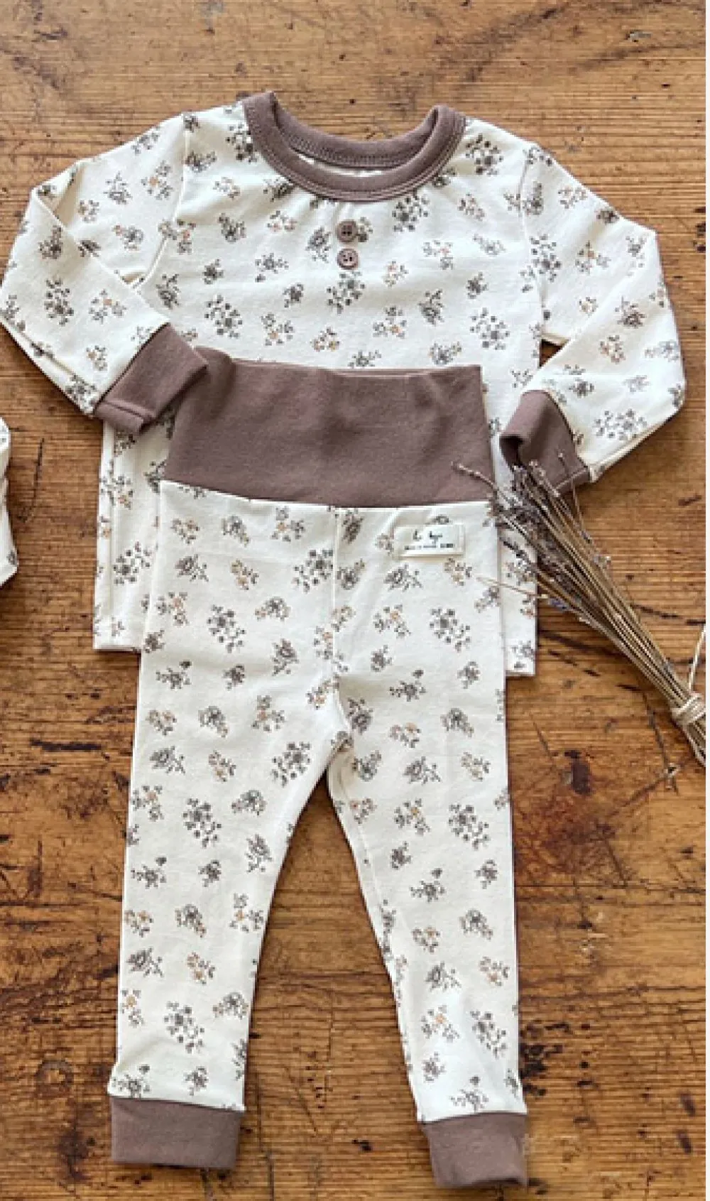 Baby Floral Stitching Girls Cotton Pajamas  Two-piece Set Wholesale Baby Girls Clothes