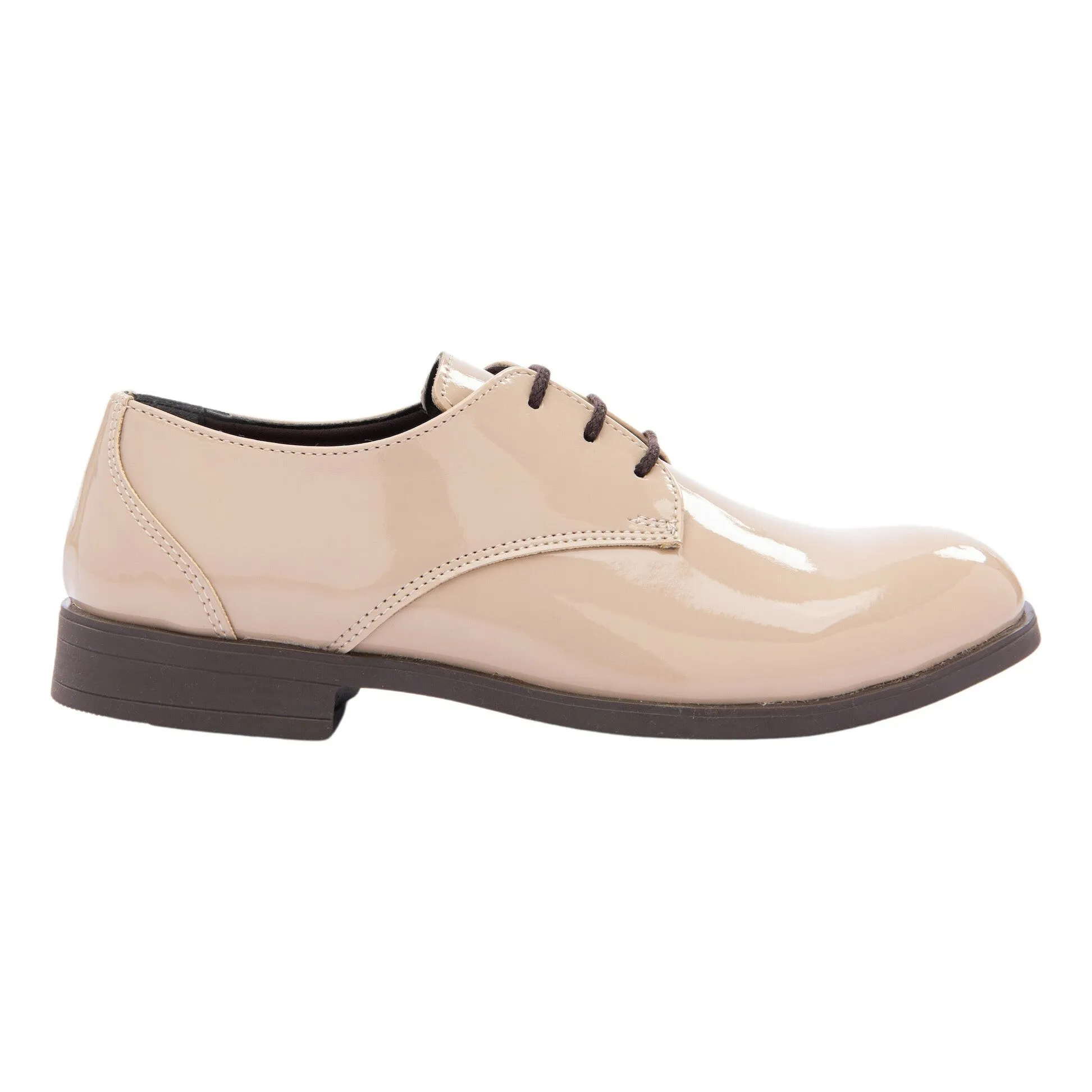 Beige Patent Lace Dress Shoes