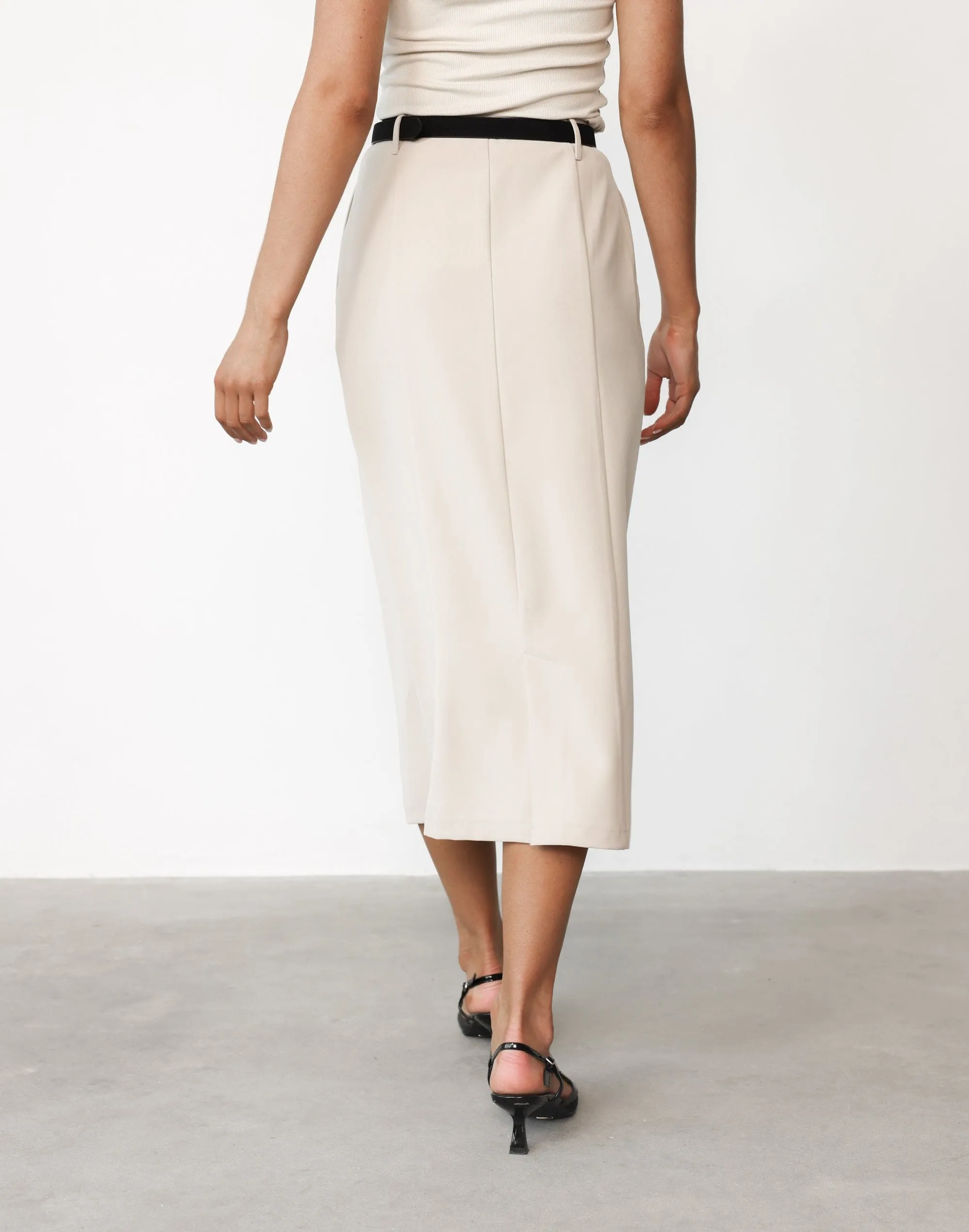 Brigitte Midi Skirt (Latte)