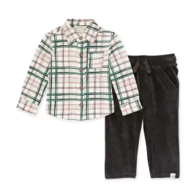 Burt's Bee- Plaid Button Down & Cords