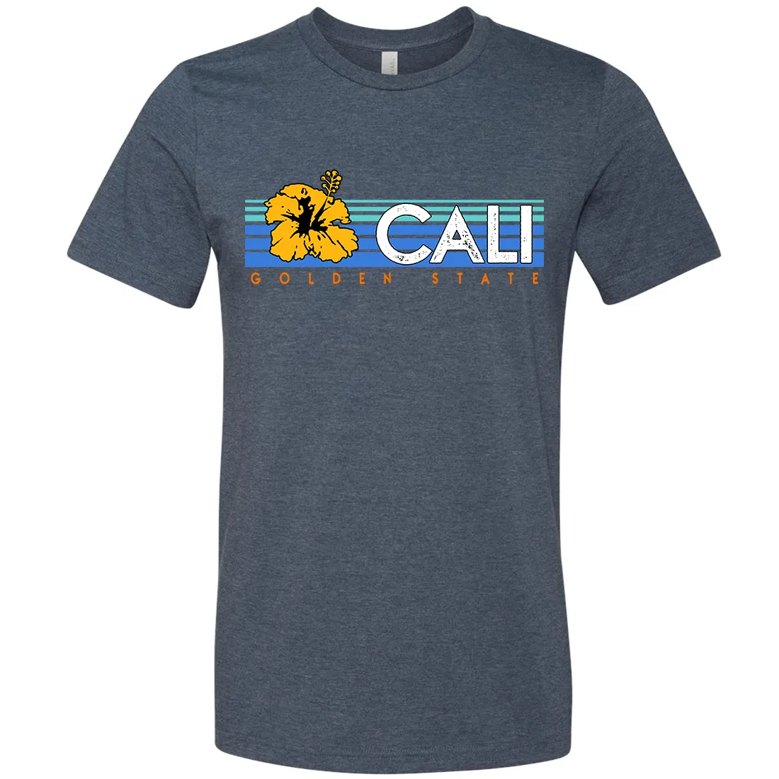 Cali Golden State Hibiscus Asst Colors Mens Lightweight Fitted T-Shirt/tee