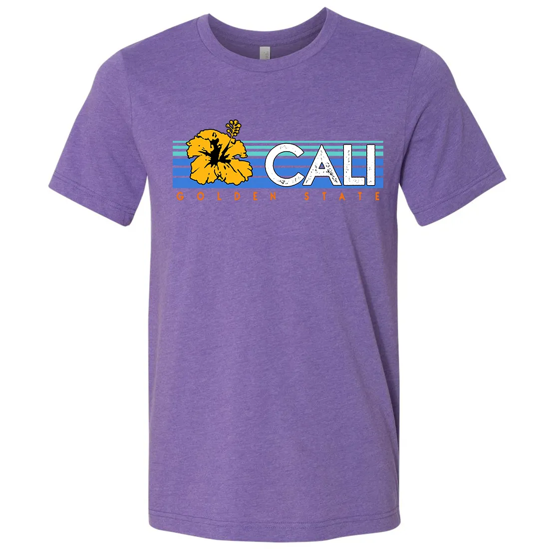 Cali Golden State Hibiscus Asst Colors Mens Lightweight Fitted T-Shirt/tee