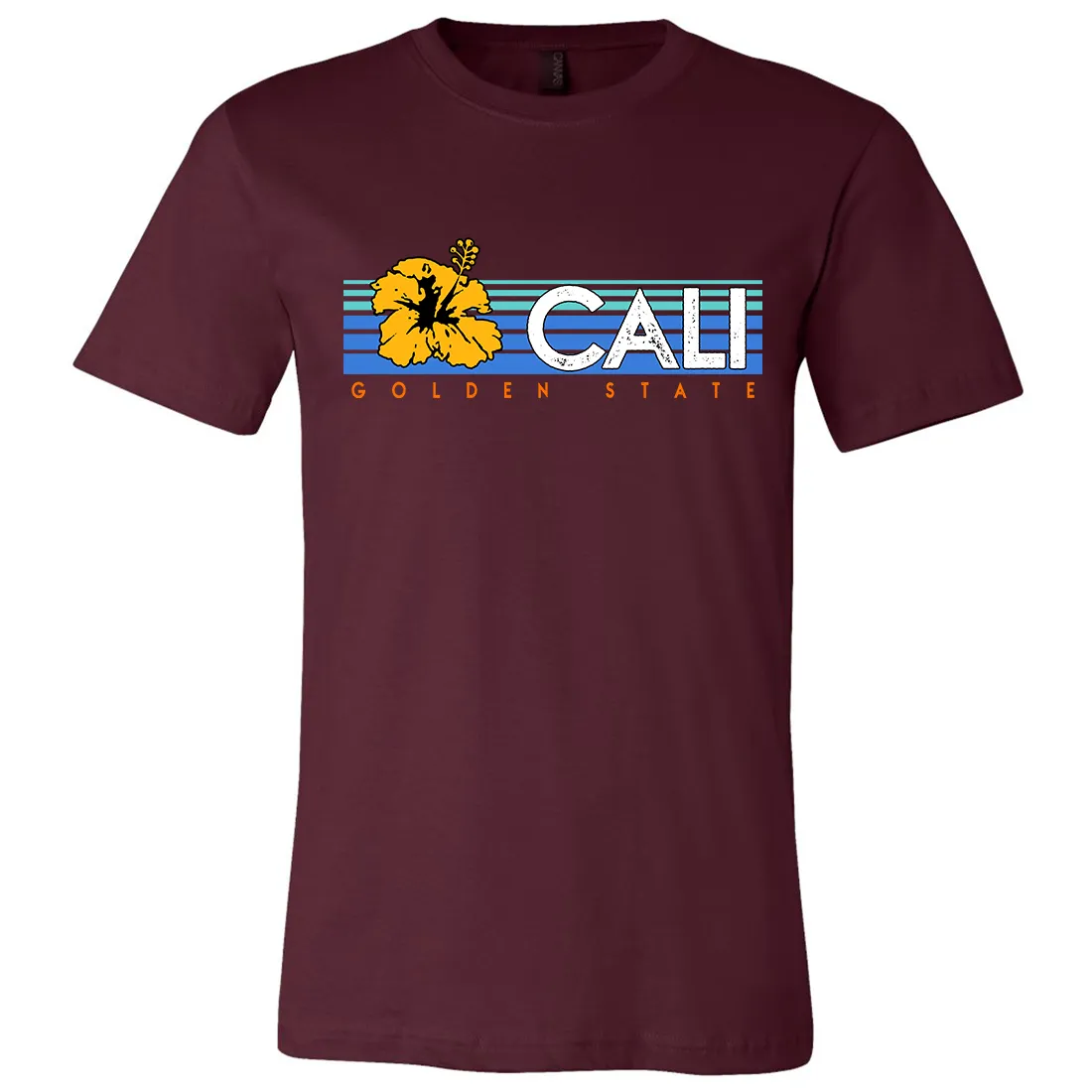 Cali Golden State Hibiscus Asst Colors Mens Lightweight Fitted T-Shirt/tee