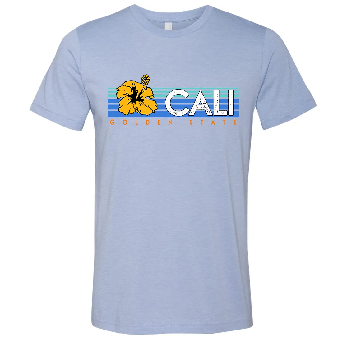 Cali Golden State Hibiscus Asst Colors Mens Lightweight Fitted T-Shirt/tee