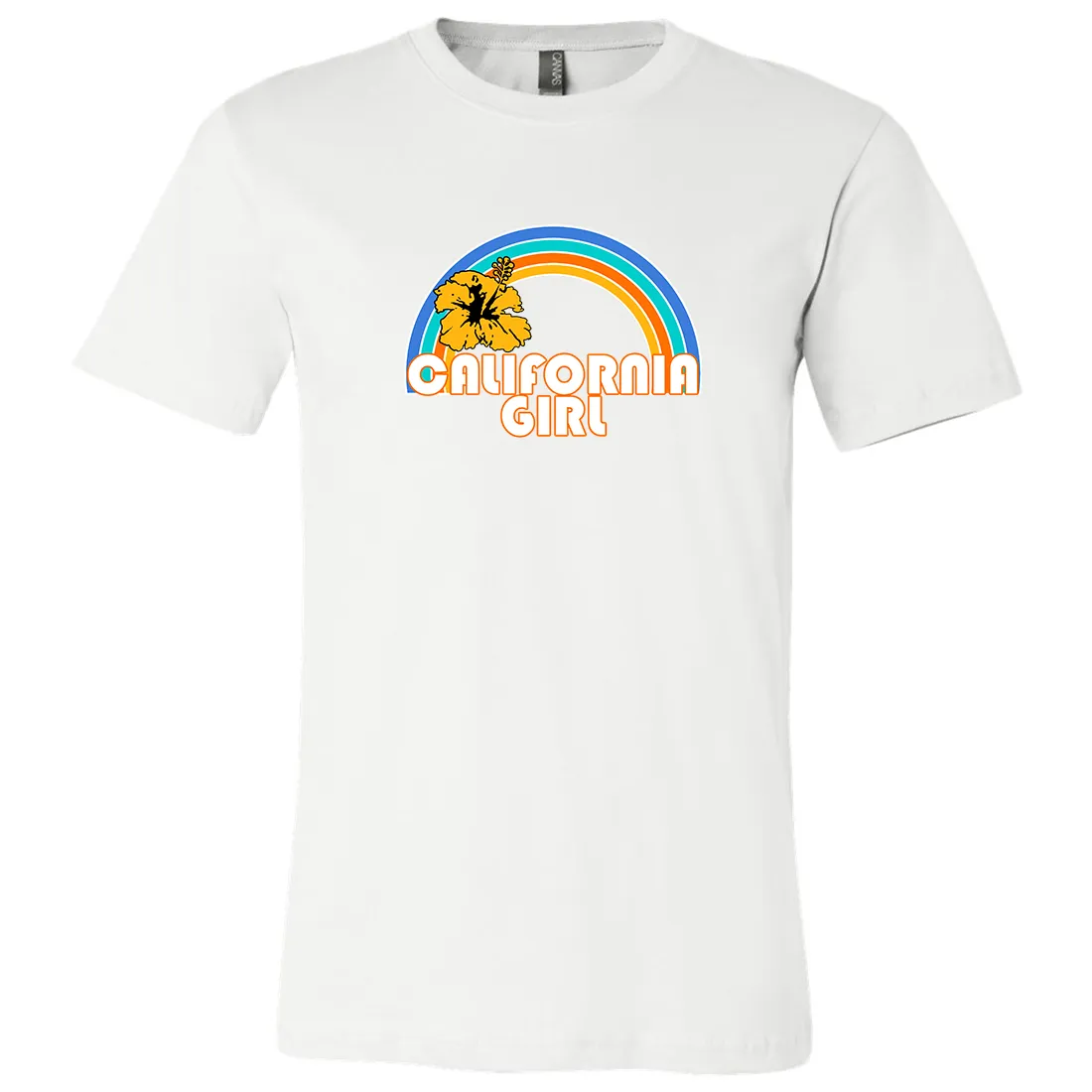 California Girl Rainbow Hibiscus Asst Colors Mens Lightweight Fitted T-Shirt/tee