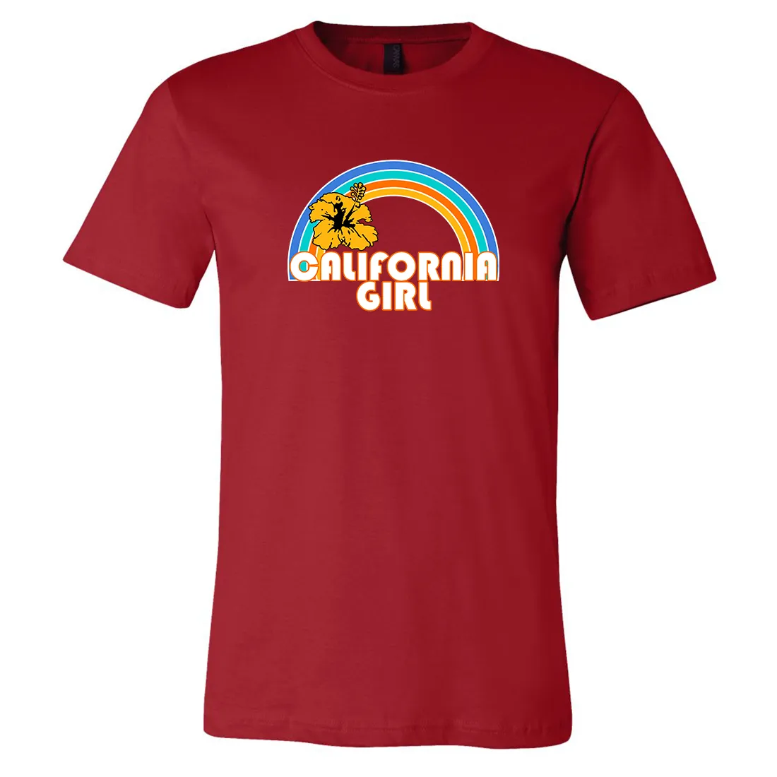 California Girl Rainbow Hibiscus Asst Colors Mens Lightweight Fitted T-Shirt/tee