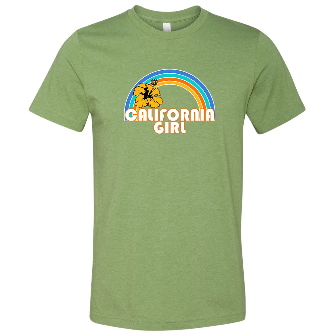 California Girl Rainbow Hibiscus Asst Colors Mens Lightweight Fitted T-Shirt/tee