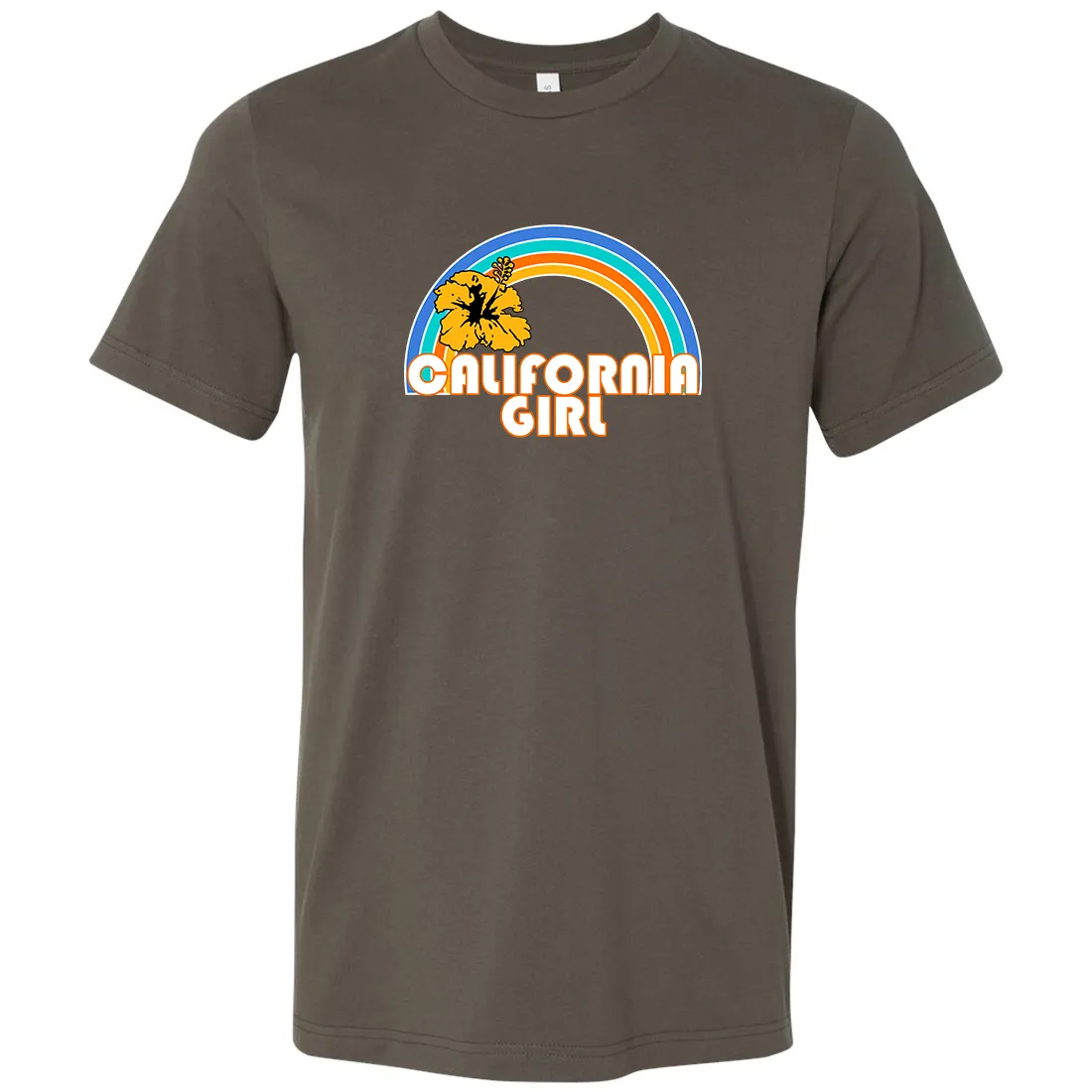 California Girl Rainbow Hibiscus Asst Colors Mens Lightweight Fitted T-Shirt/tee