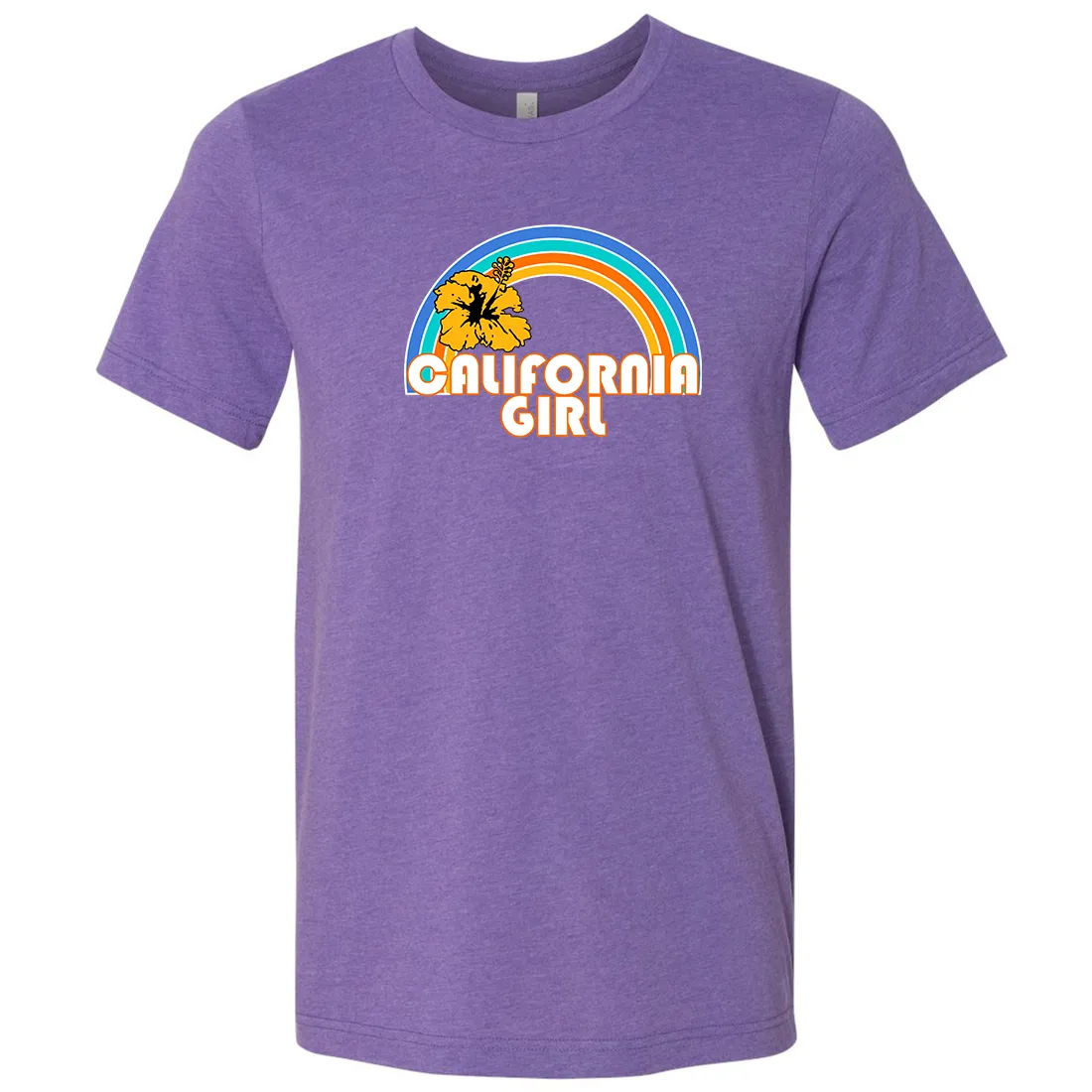 California Girl Rainbow Hibiscus Asst Colors Mens Lightweight Fitted T-Shirt/tee