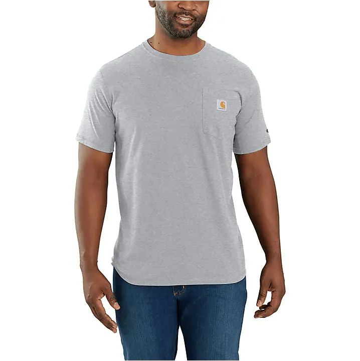 Carhartt force® relaxed fit midweight short-sleeve pocket t-shirt - Heather Grey