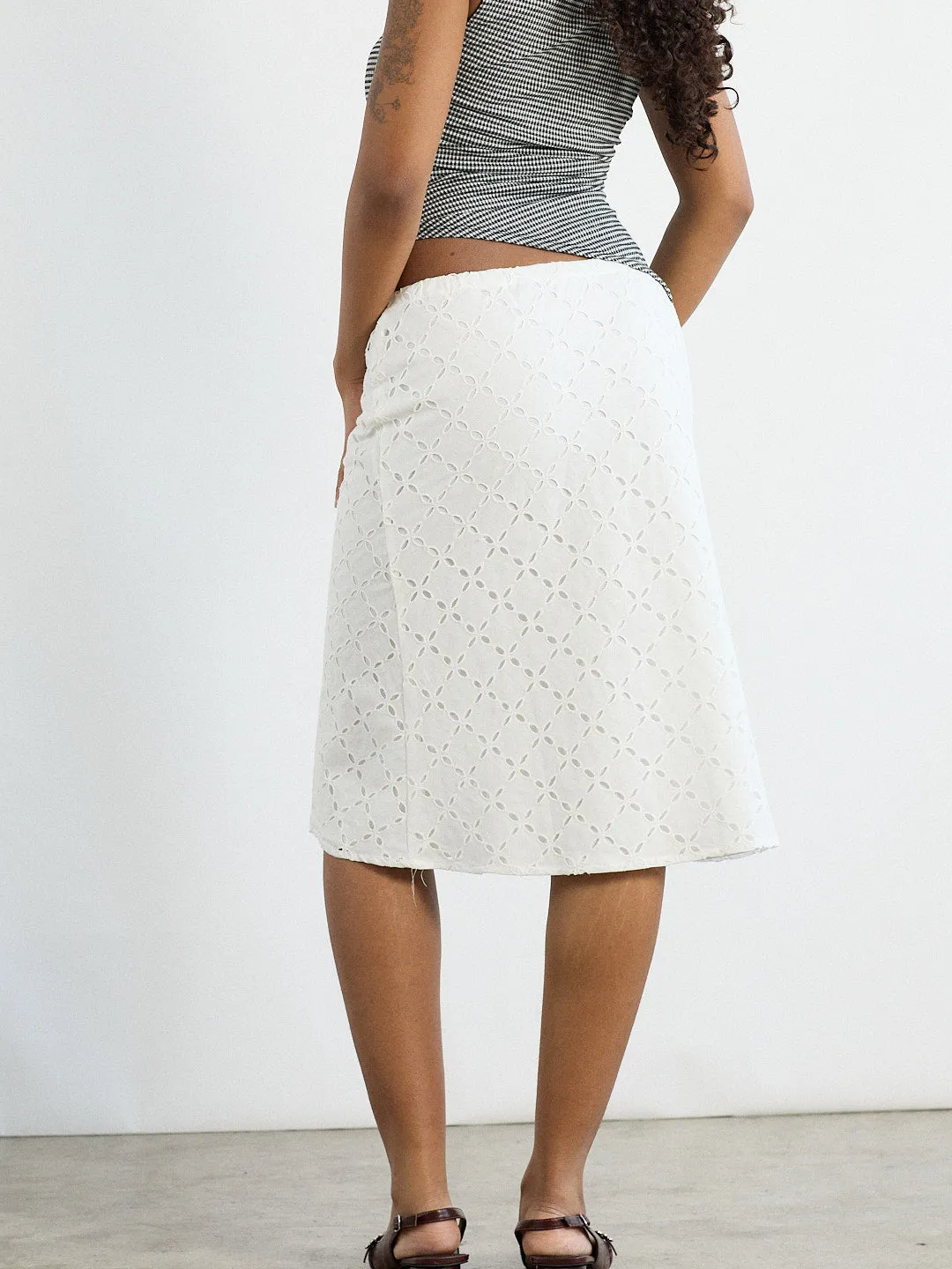 Cedar Eyelet Skirt - White