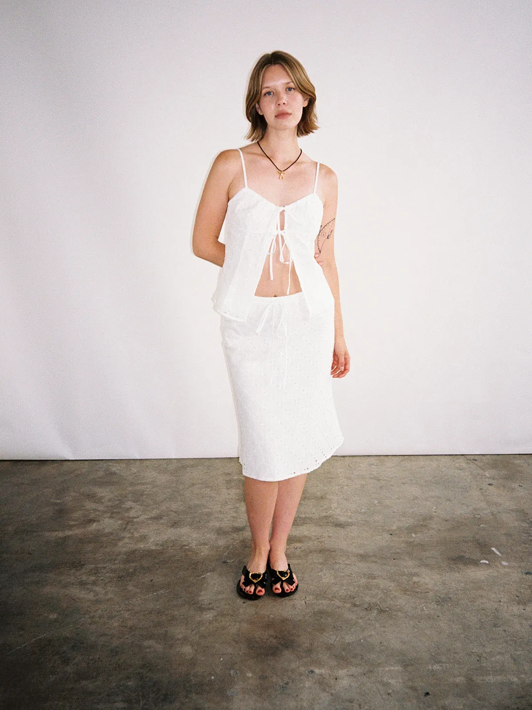 Cedar Eyelet Skirt - White