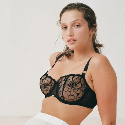 Chantelle Fleurs Demi Bra Black