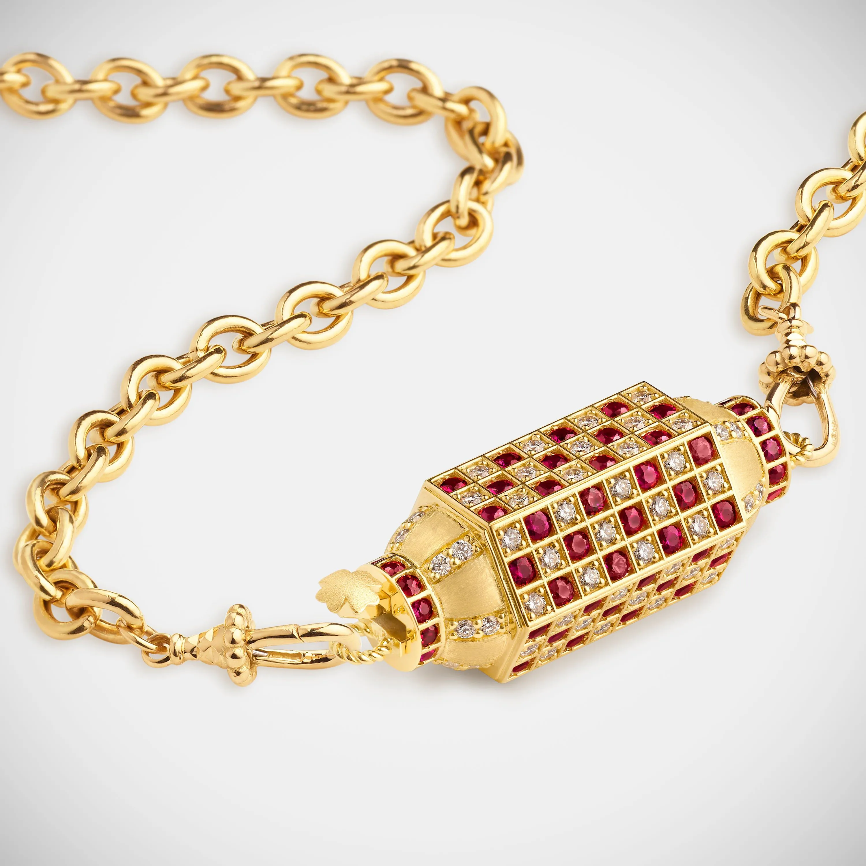 Check Ruby Locket on Rosa Classic Chain