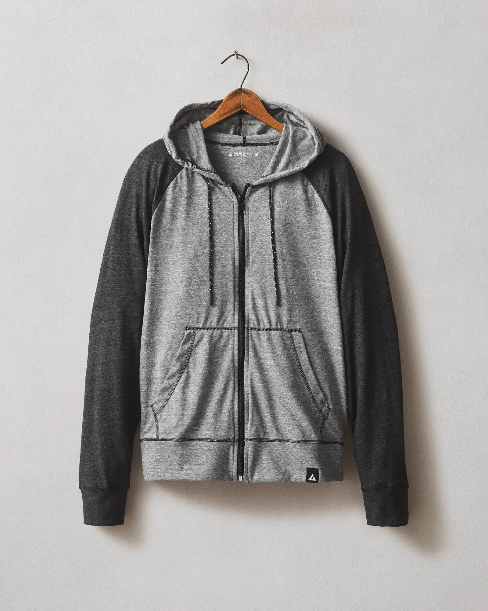 Colorblock Lightweight Full Zip - Grey Ink Black Heather