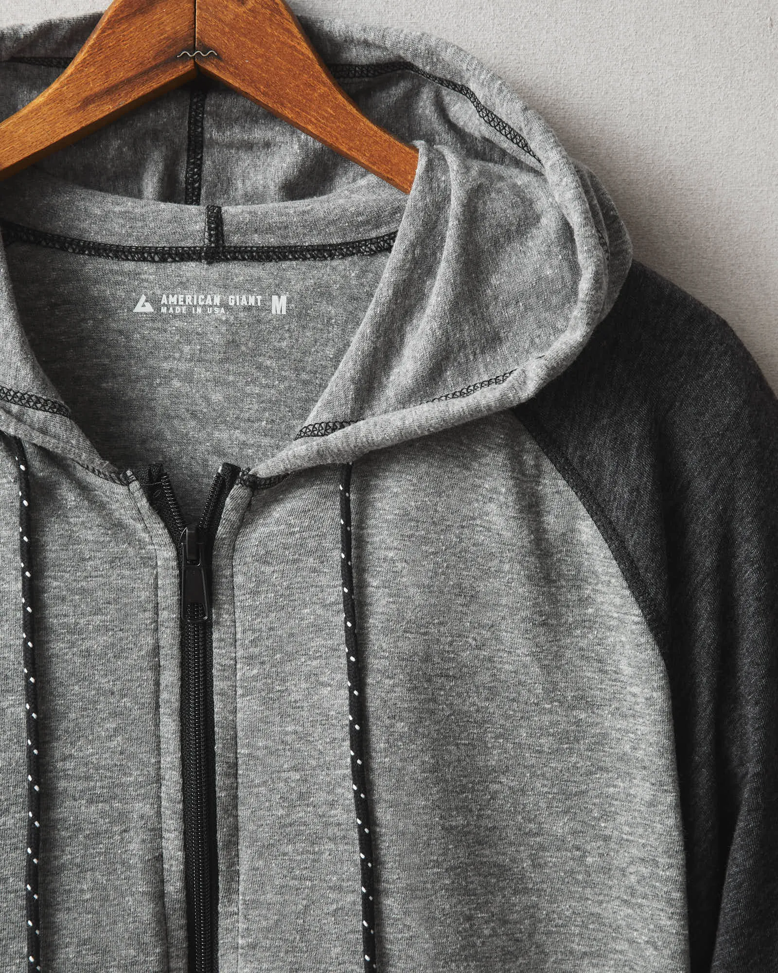 Colorblock Lightweight Full Zip - Grey Ink Black Heather