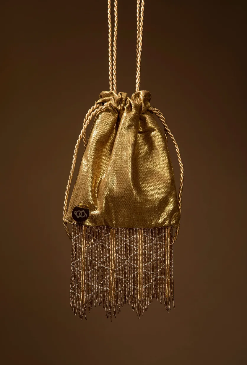 Fringed Golden Bag