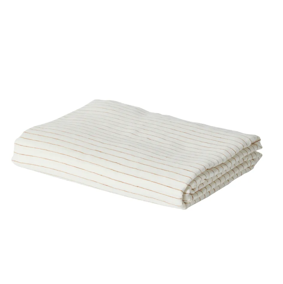 Ginger Pinstripe – Linen Fitted Sheet