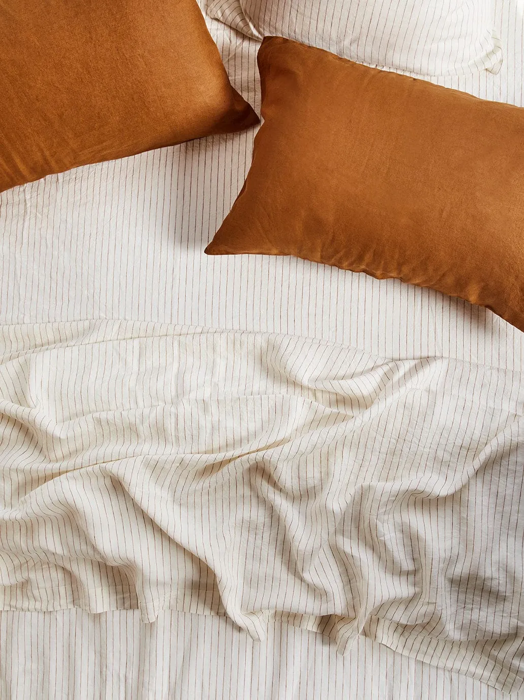 Ginger Pinstripe – Linen Fitted Sheet