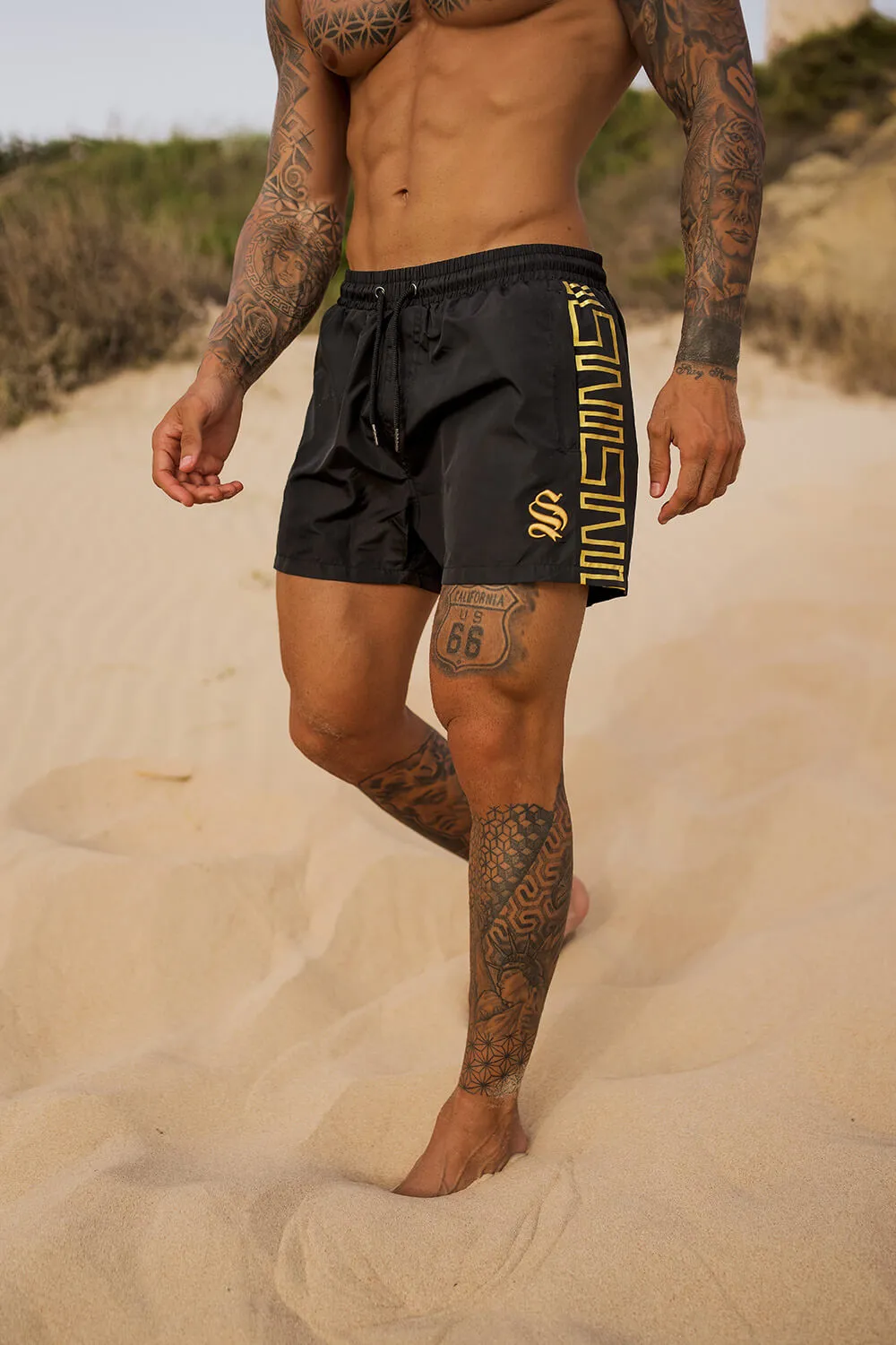 Icon Band Swim Shorts - Black