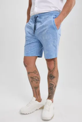 Light Blue Acid-Washed Short