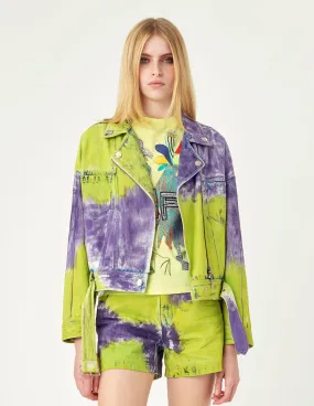 MARK FAST Tie-Dyed Denim Biker Jacket