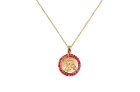 Medal Divine Shepherdes | Divina Pastora Gold & Hot Pink Sapphires