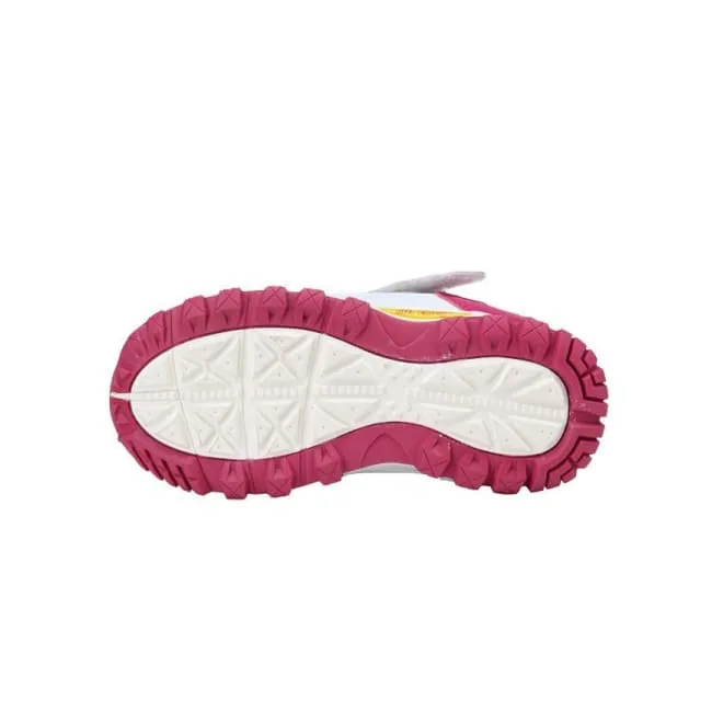 Mt. Emey 3301-5L White/Rosy Red - Children Straight Last Athletic Shoes with Elastic Laces