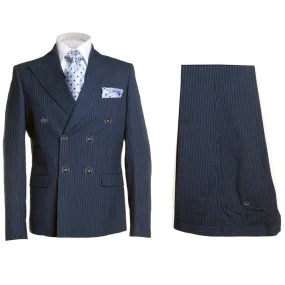 Navy Slim Fit Pinstripe D.B. Suit