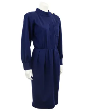 Navy Wool Day Dress