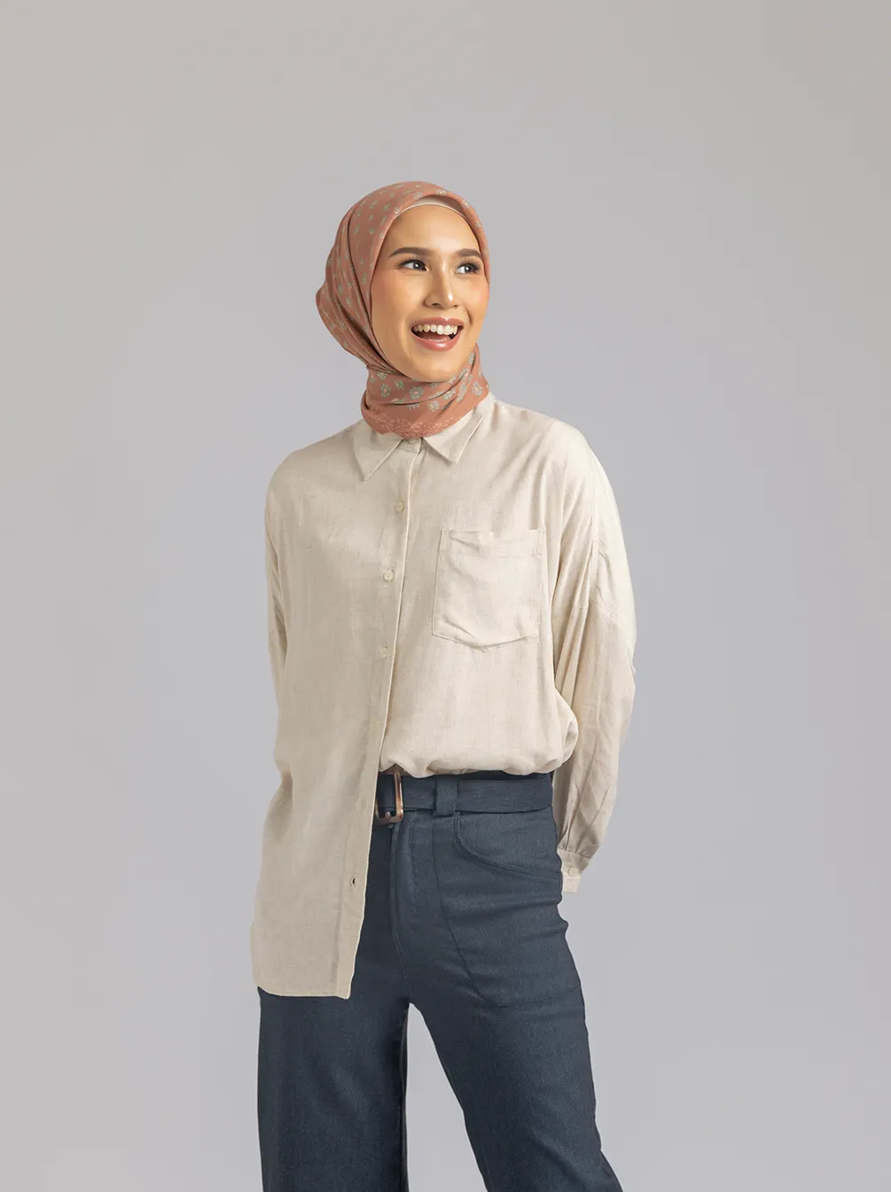 NUNA TOP PLAIN KHAKI