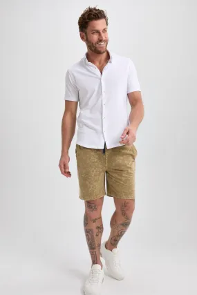 Olive Acid-Washed Short