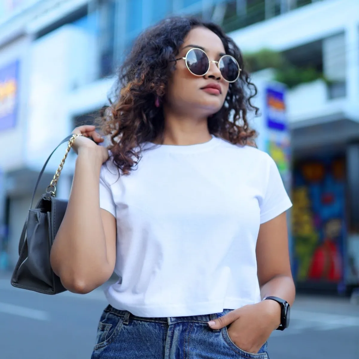 PEACEFUL WHITE CROP TOP FOR WOMEN - PLAIN