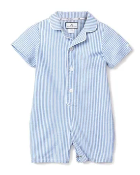 Petite Plume French Blue Seersucker Romper