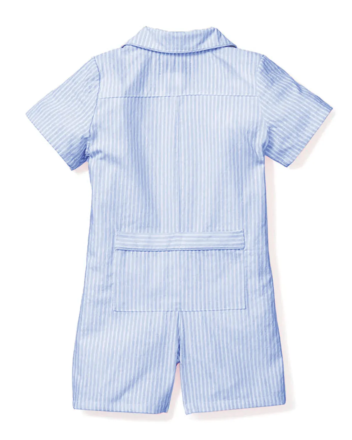 Petite Plume French Blue Seersucker Romper