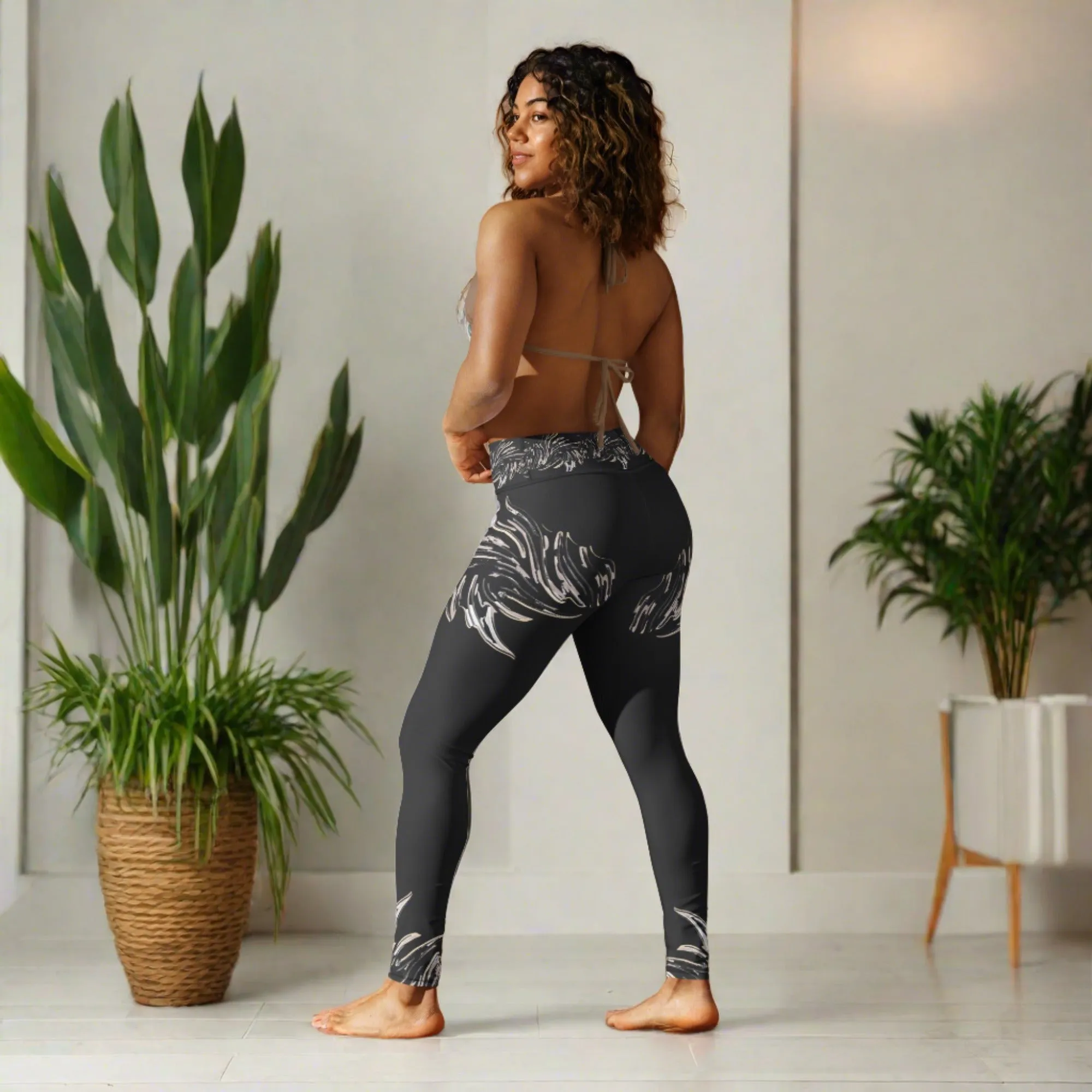 Phoenix Wing Yoga Leggings - 4-Way Stretch Comfort | Elevate Your Workout