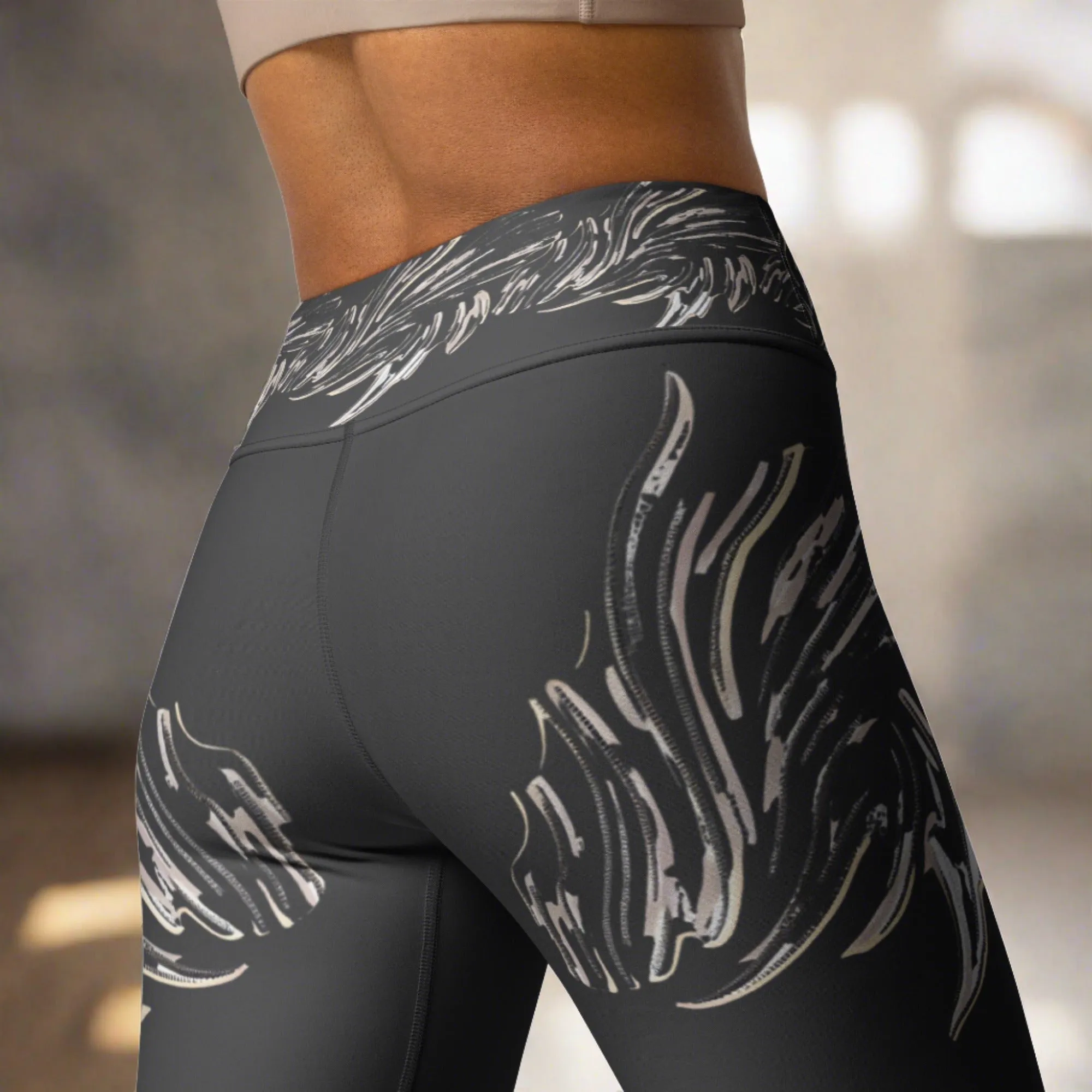 Phoenix Wing Yoga Leggings - 4-Way Stretch Comfort | Elevate Your Workout