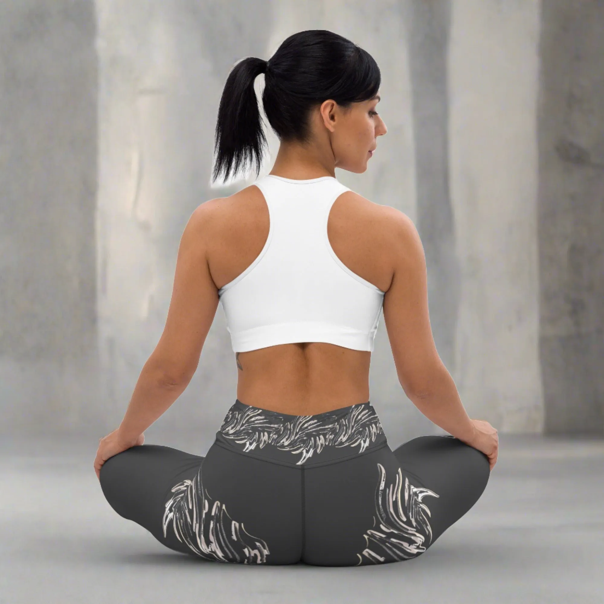 Phoenix Wing Yoga Leggings - 4-Way Stretch Comfort | Elevate Your Workout