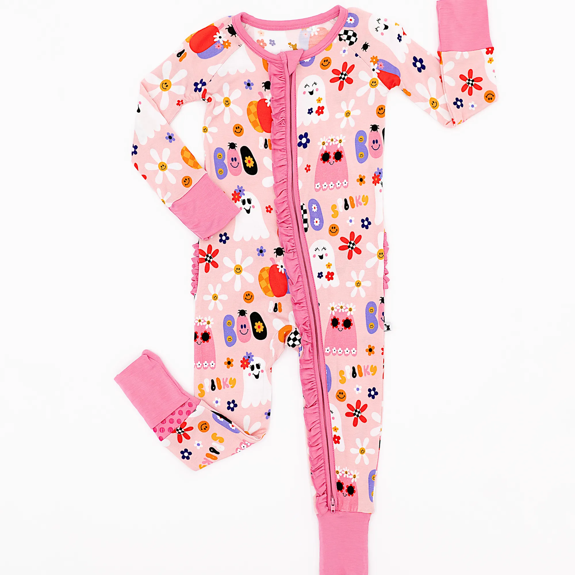 Pink-A-Boo Convertible Footies with Ruffle