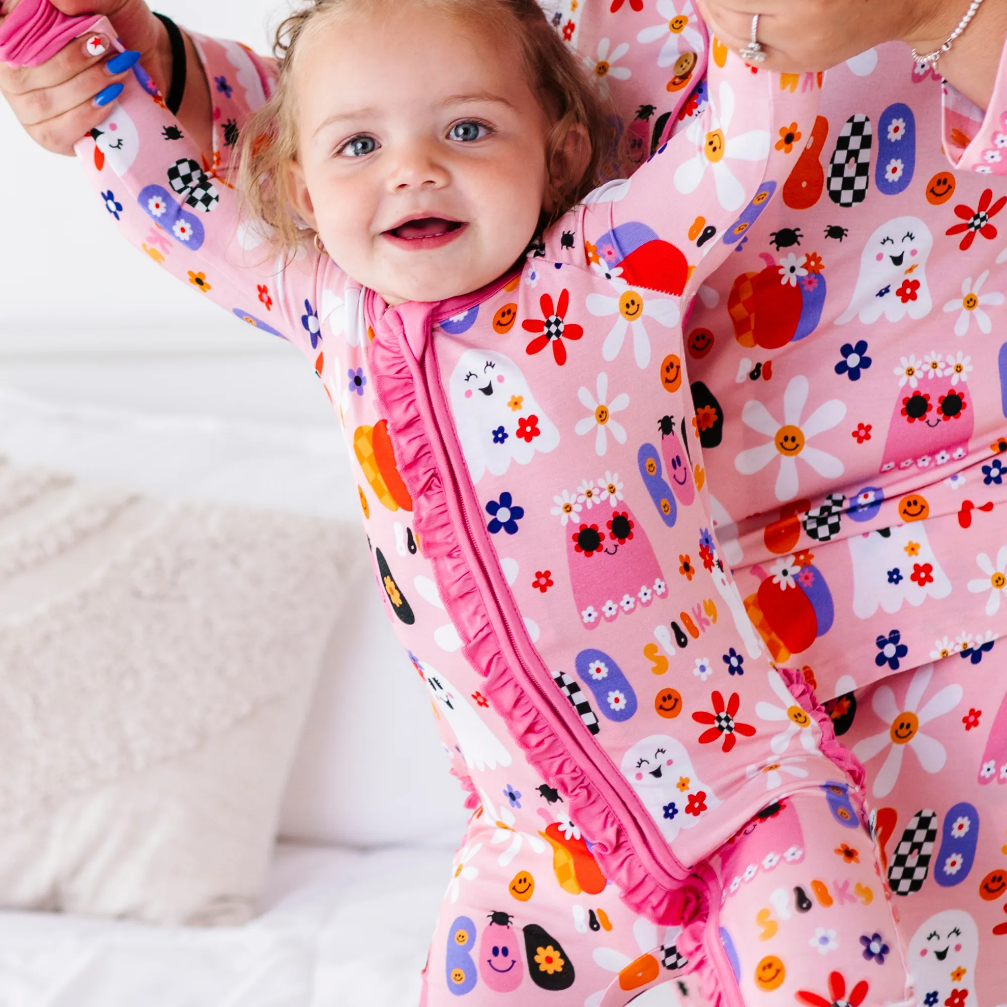 Pink-A-Boo Convertible Footies with Ruffle