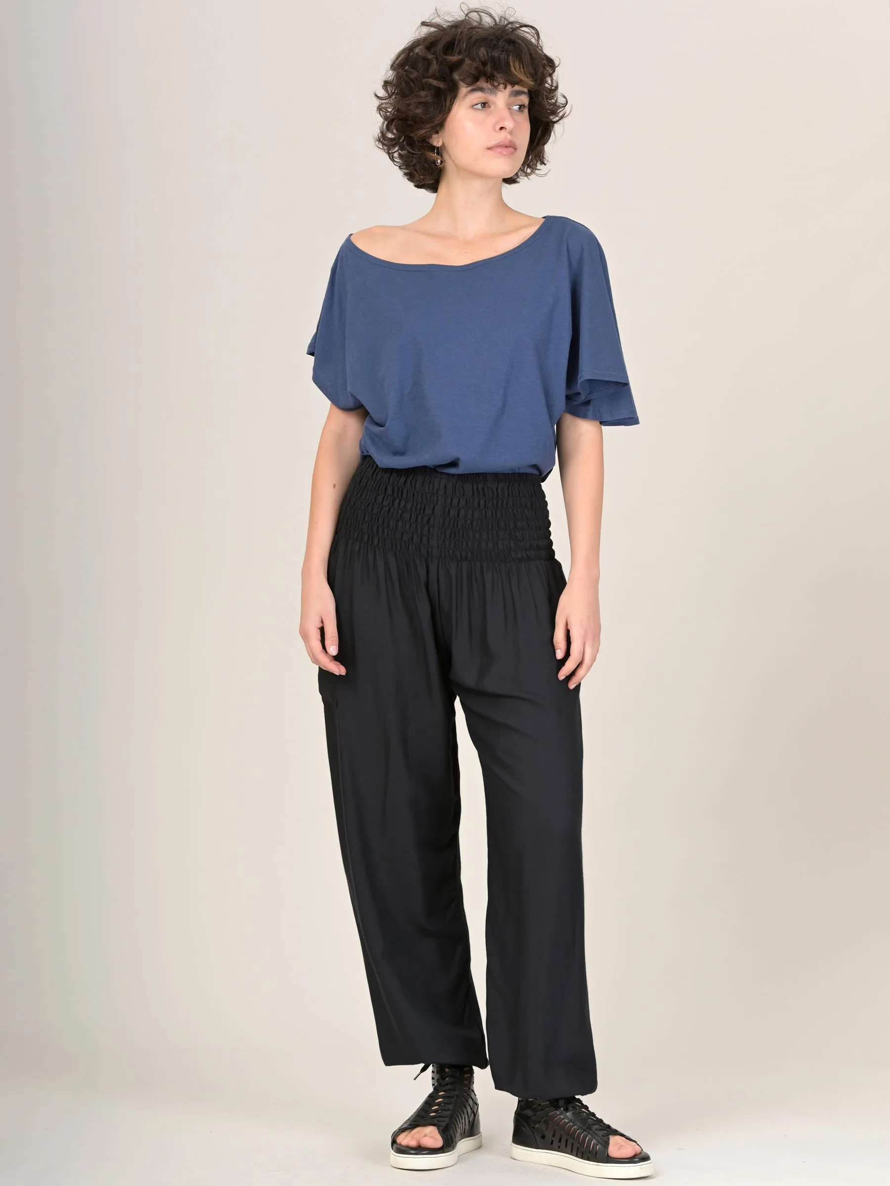 Plain Colour Harem Pants - High Crotch