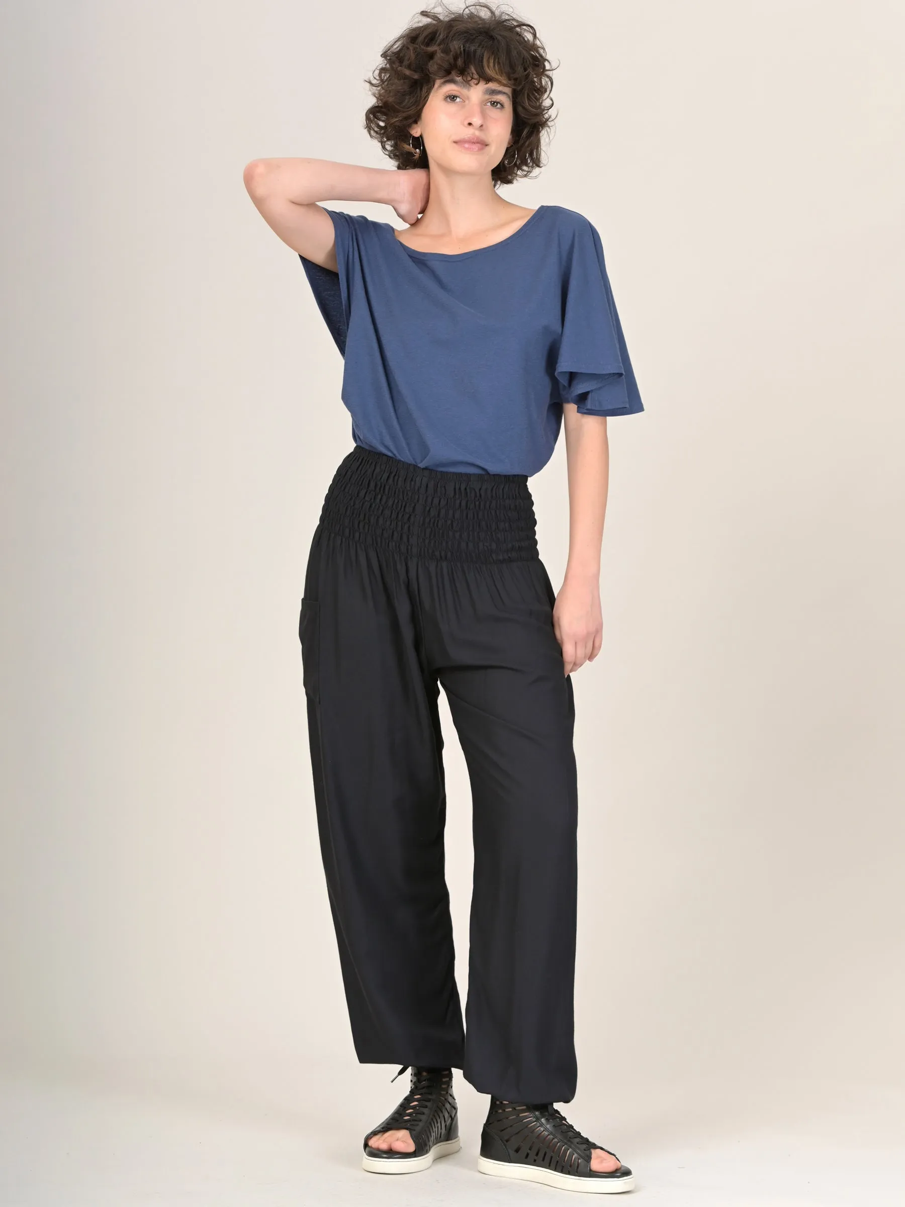 Plain Colour Harem Pants - High Crotch