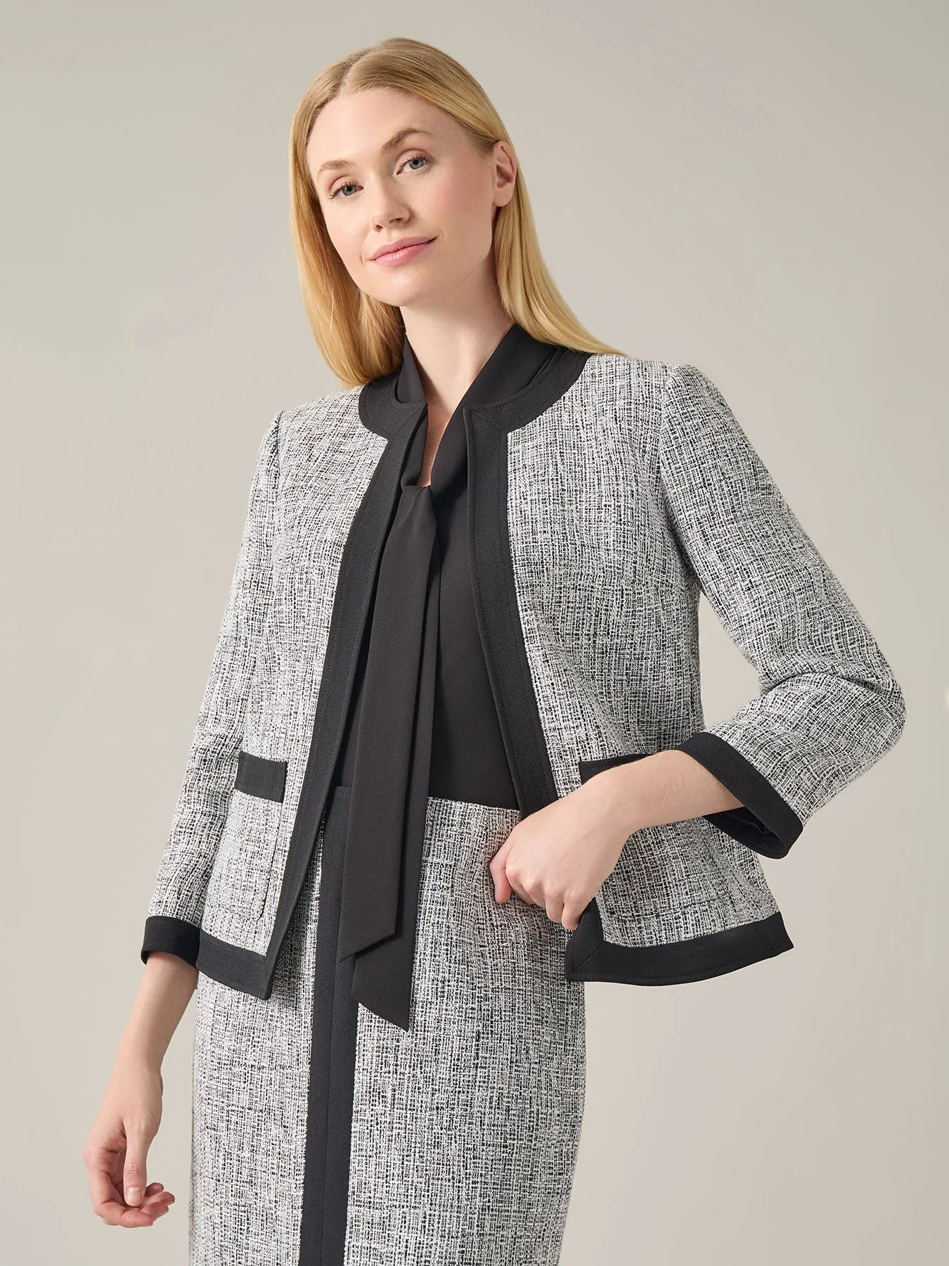 Plus Framed Jacket, Tweed