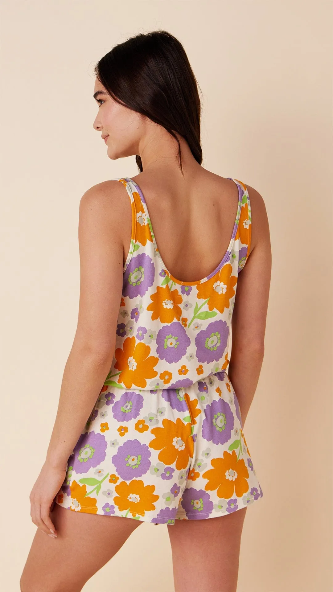 Popping Pansies Pima Knit Romper