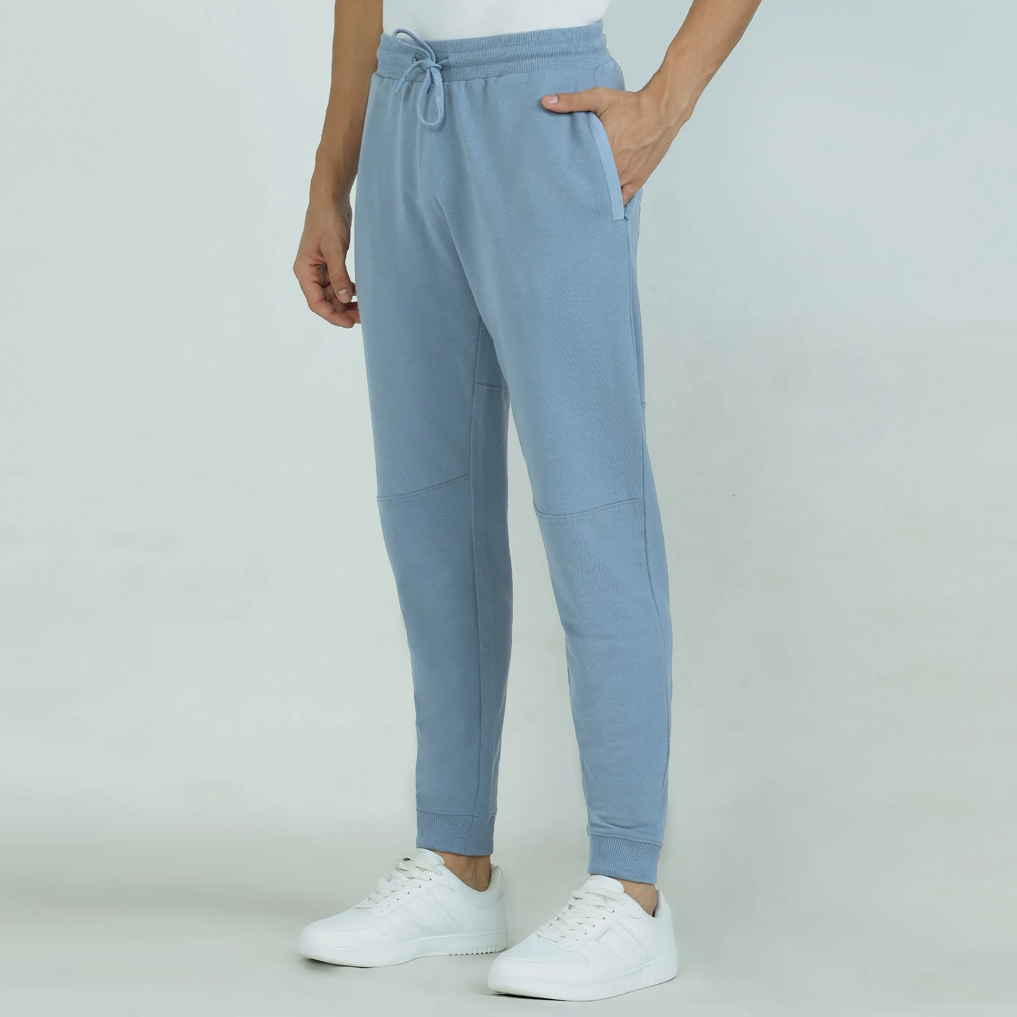 Quest French Terry Cotton-Blend Joggers Ice Blue